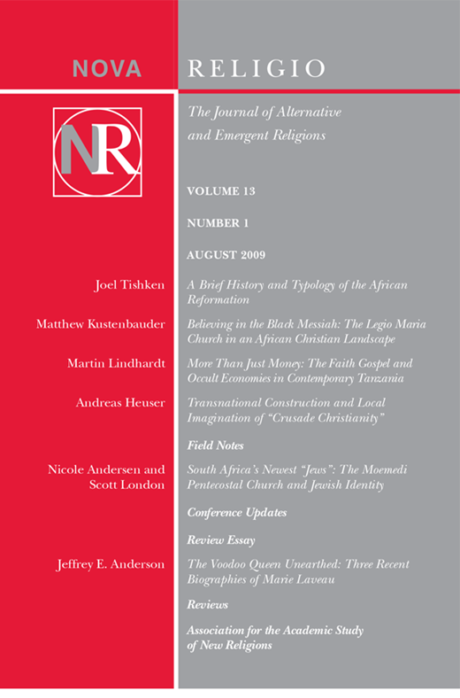 Nova Religio Cover Image for Volume 13, Issue 1