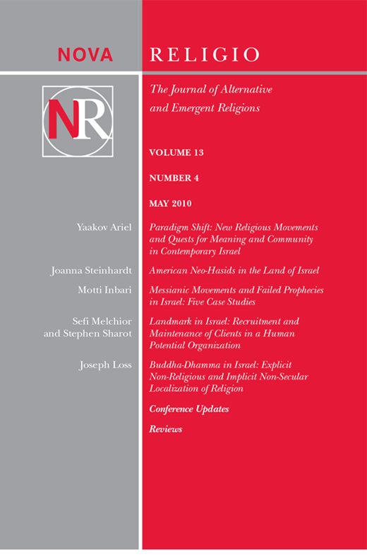 Nova Religio Cover Image for Volume 13, Issue 4
