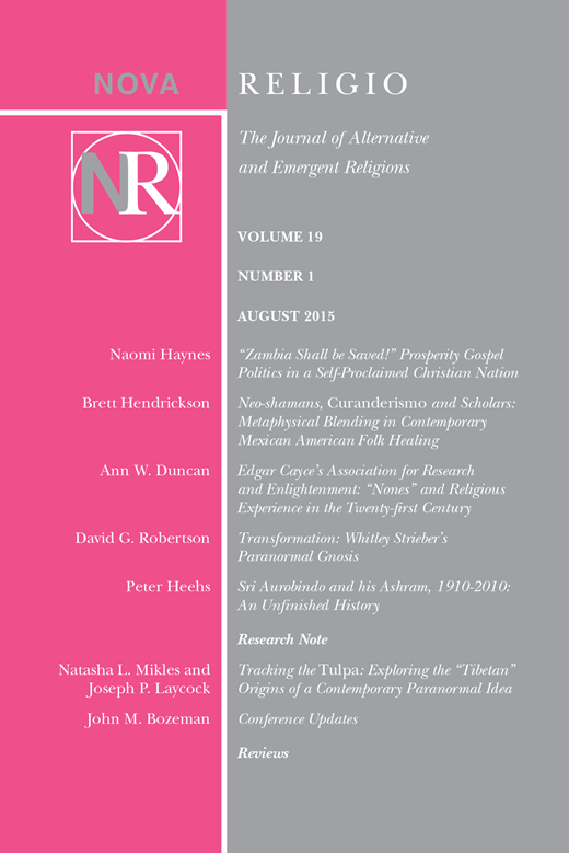 Nova Religio Cover Image for Volume 19, Issue 1