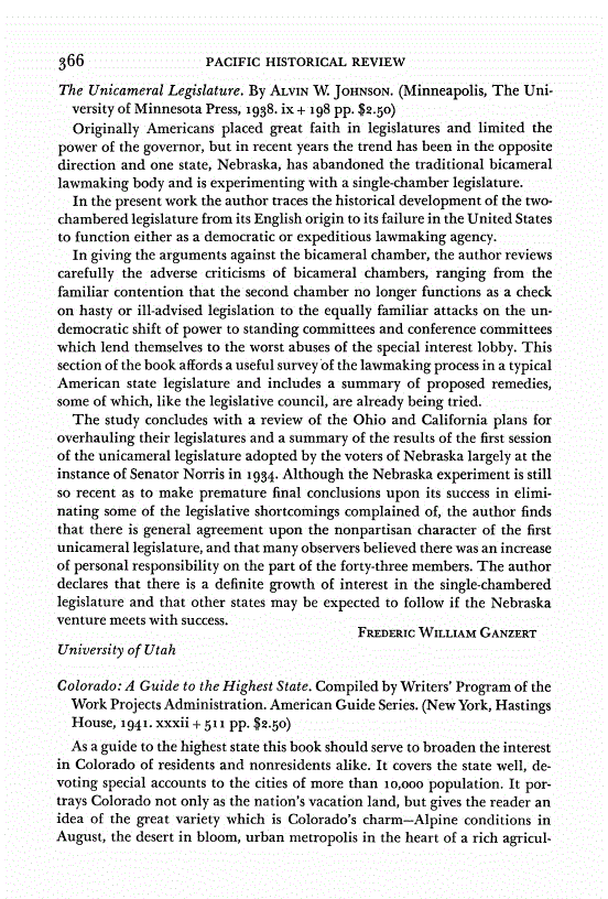 First page of Review: <italic>Colorado: A Guide to the Highest State</italic>, by Writers' Program of the Work Projects Administration