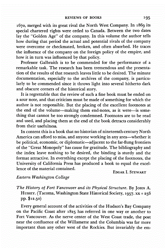 First page of Review: <italic>The History of Fort Vancouver and Its Physical Structure</italic>, by John A. Hussey