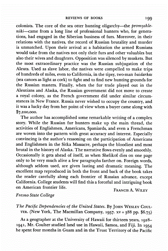 First page of Review: <italic>The Pacific Dependencies of the United States</italic>, by John Wesley Coulter