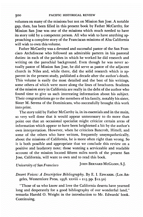 First page of Review: <italic>Desert Voices: A Descriptive Bibliography</italic>, by E. I. Edwards