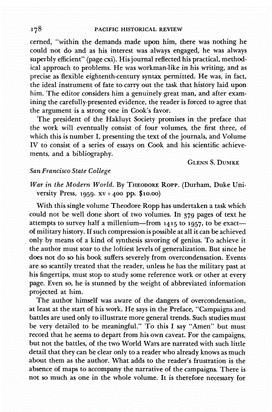 First page of Review: <italic>War in the Modern World</italic>, by Theodore Ropp