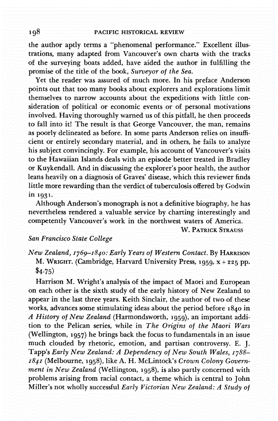 First page of Review: <italic>New Zealand, 1769-1840: Early Years of Western Contact</italic>, by Harrison M. Wright