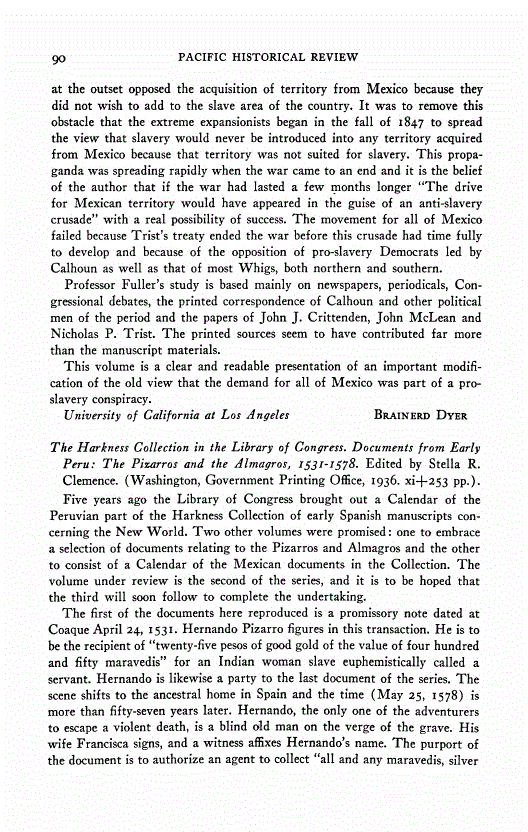 First page of Review: <italic>The Harkness Collection in the Library of Congress. Documents from Early Peru: The Pizarros and the Almagros, 1531-1578</italic>, by Stella R. Clemence