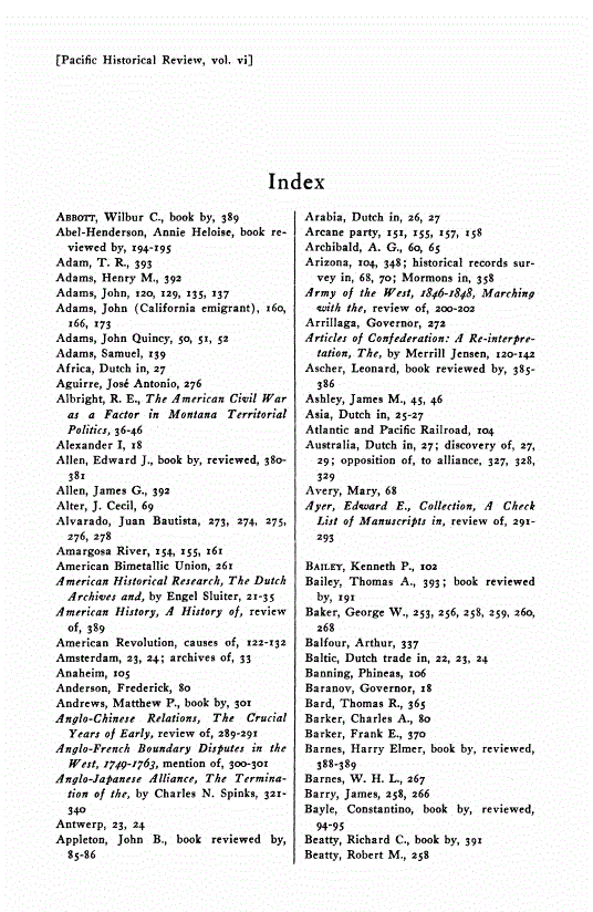 First page of Volume Information