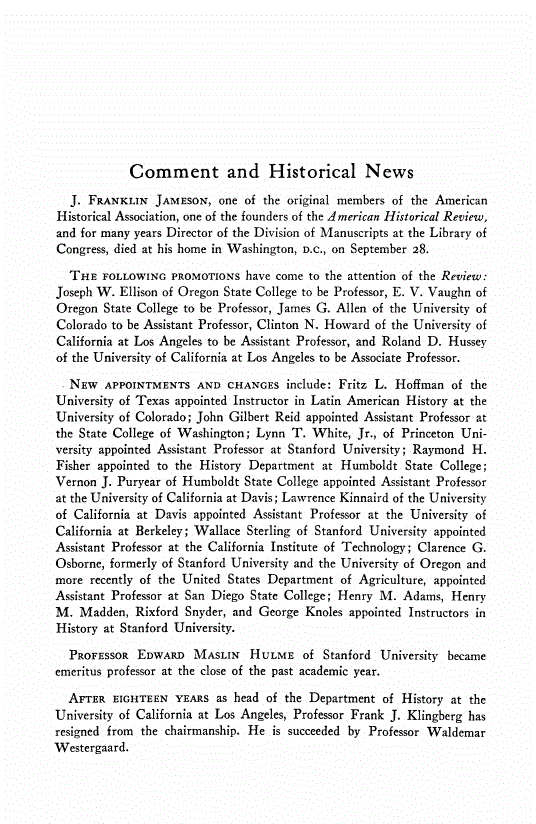 First page of Comment and Historical News