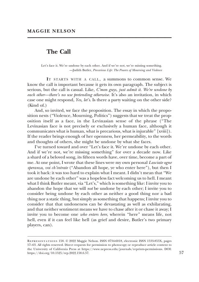 First page of The Call
