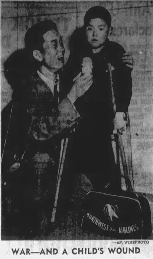 Soong Kil Hong. In “War—And a Child’s Wound,” Mirror and Daily News (Los Angeles), April 27, 1955, 13.