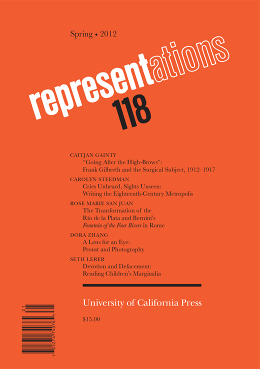 Representations Cover Image for Volume 118, Issue 1