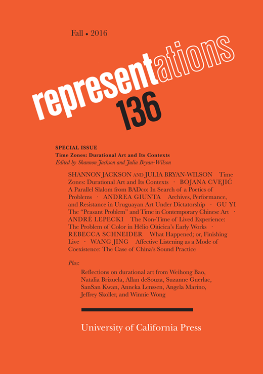 Representations Cover Image for Volume 136, Issue 1
