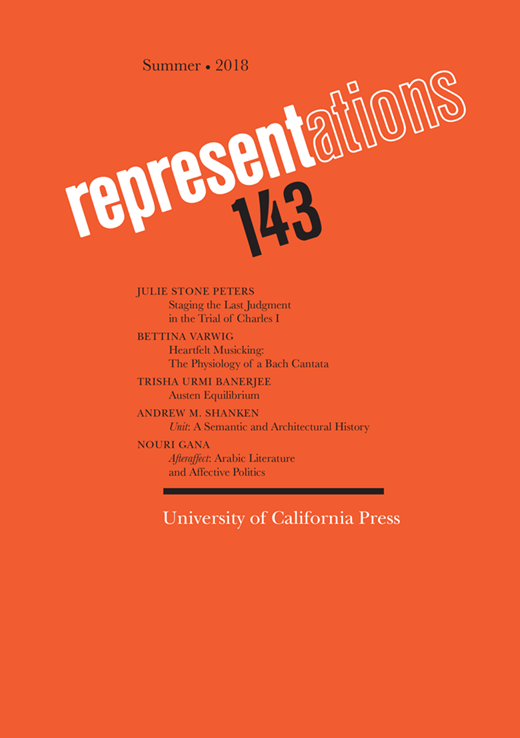 Representations Cover Image for Volume 143, Issue 1