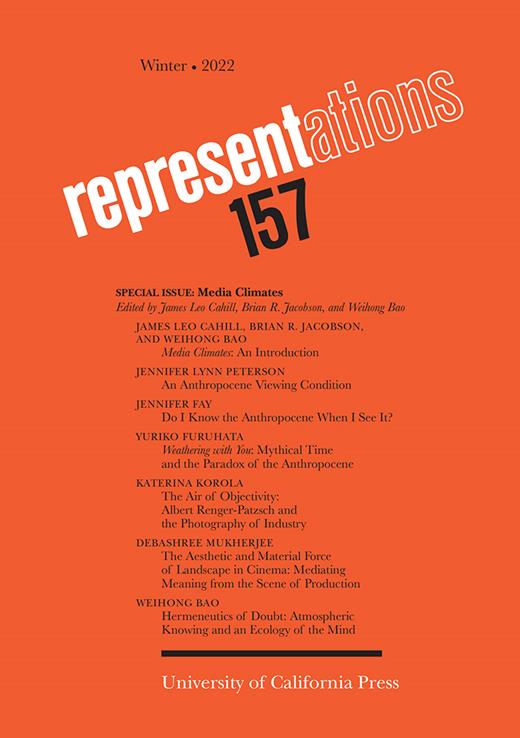 Representations Cover Image for Volume 157, Issue 1