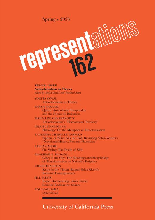 Representations Cover Image for Volume 162, Issue 1