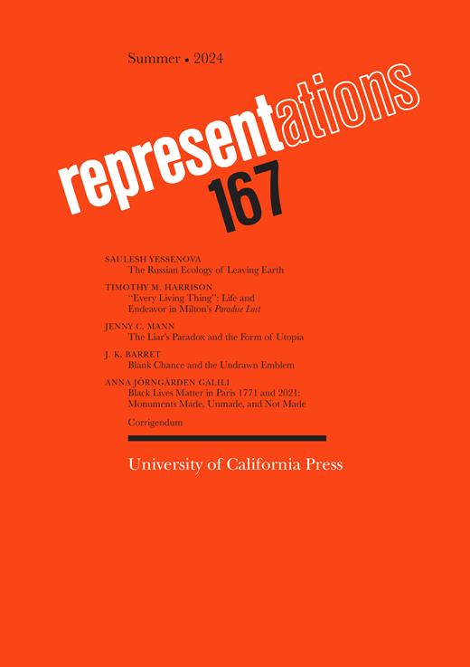 Representations Cover Image for Volume 167, Issue 1