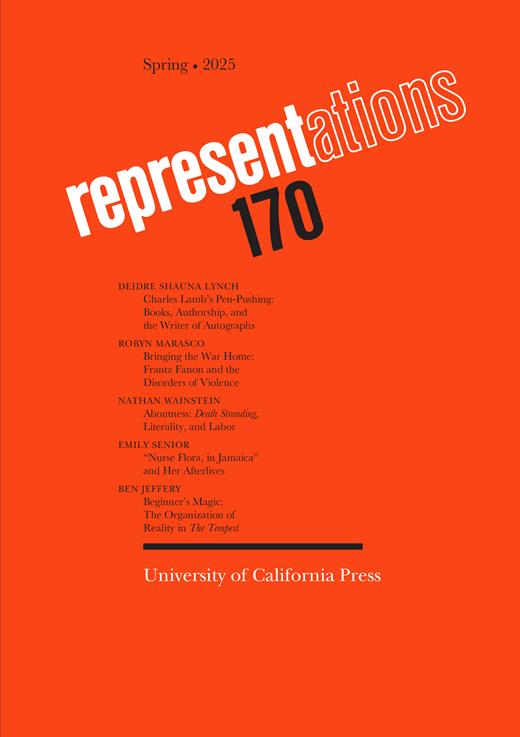 Representations Cover Image for Volume 170, Issue 1