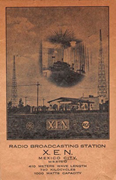 National Radio Club verification card from Mexico City station XEN (1929).