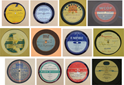 Selection of disc labels from items in the Sapoznik collection. Assembled by Marcia Segal.