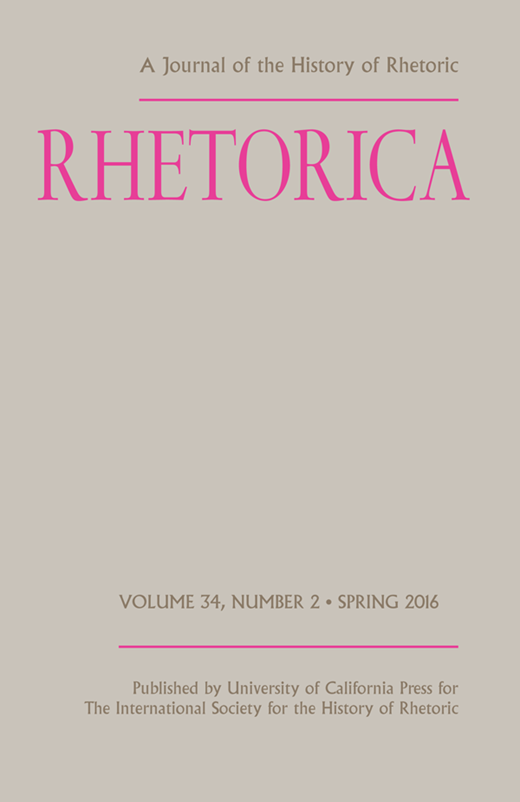 Rhetorica Cover Image for Volume 34, Issue 2