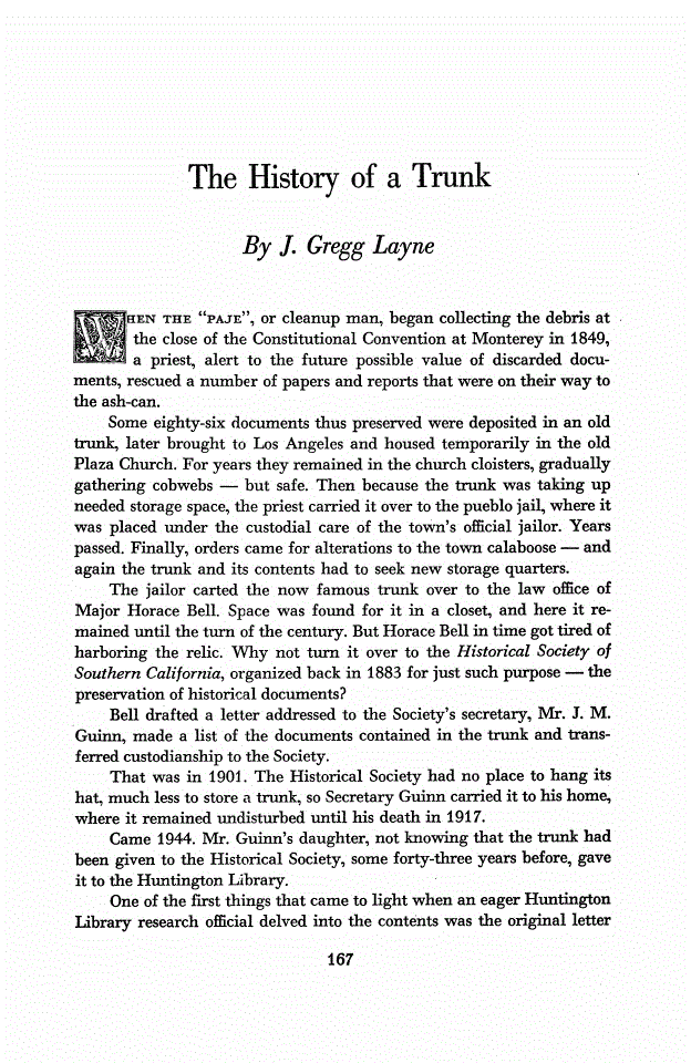 First page of The History of a Trunk