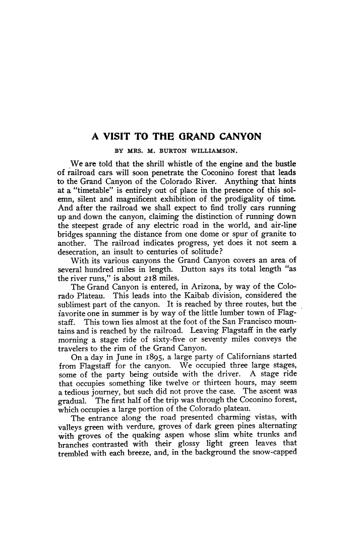 First page of A VISIT TO THE GRAND CANYON
