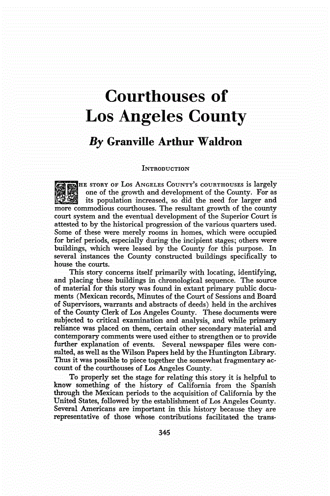 First page of Courthouses of Los Angeles County