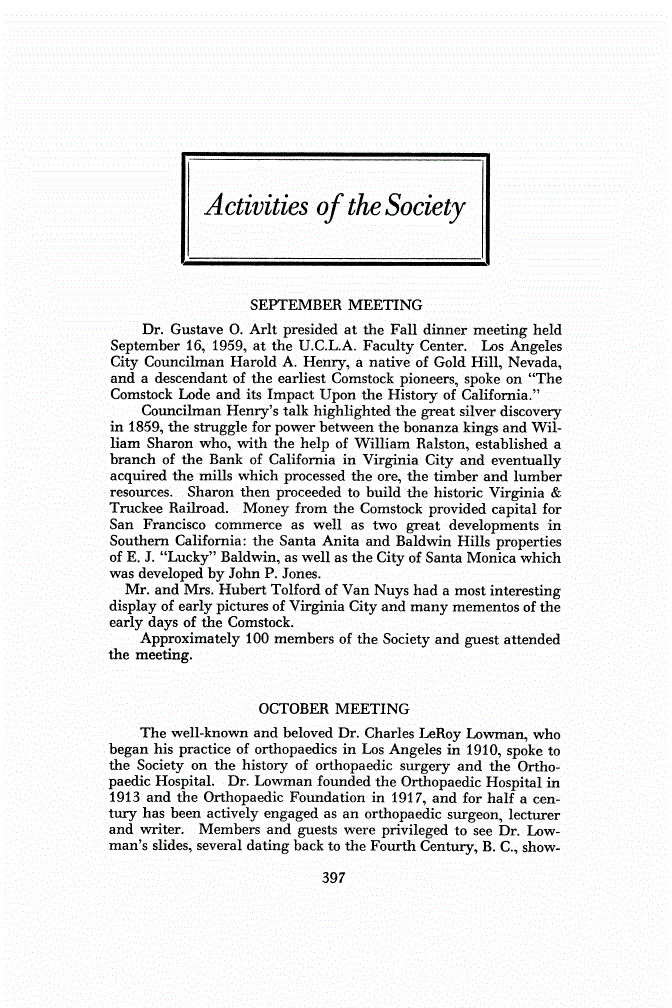First page of Activities of the Society