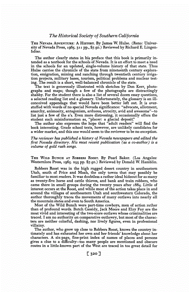 First page of Review: <italic>The Wild Bunch at Robbers Roost</italic>, by Pearl Baker