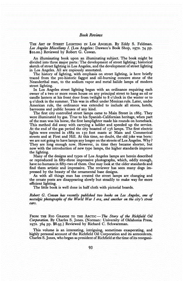 First page of Review: <italic>The Art of Street Lighting in Los Angeles</italic>, by Eddy S. Feldman