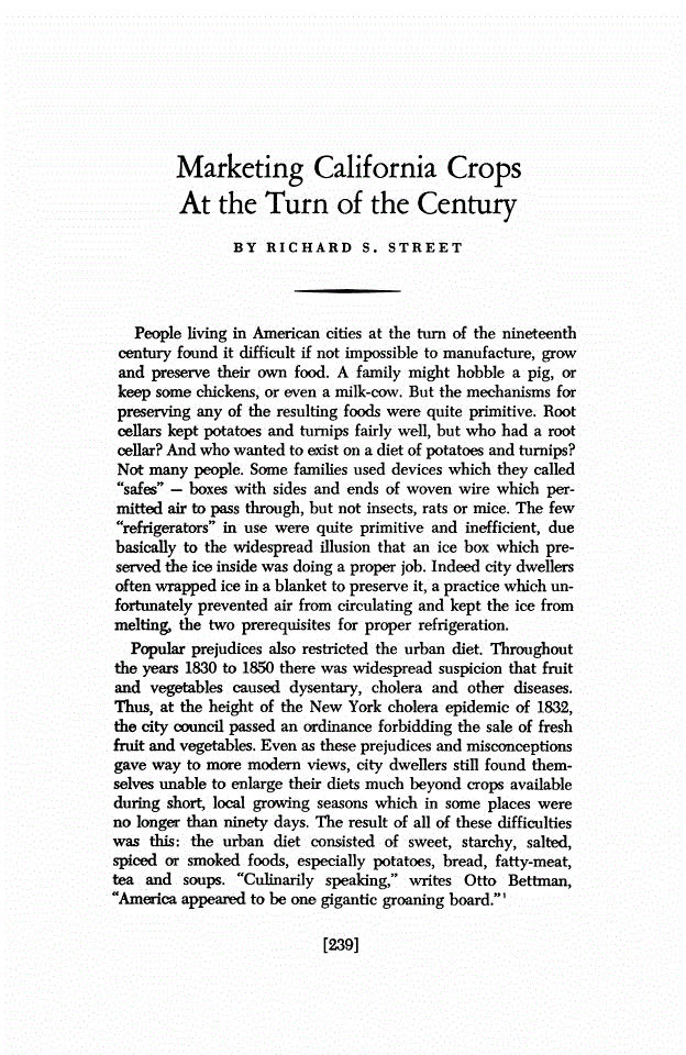 First page of Marketing California Crops At the Turn of the Century