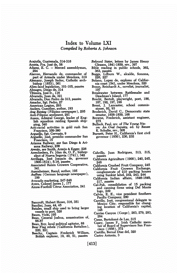 First page of Back Matter