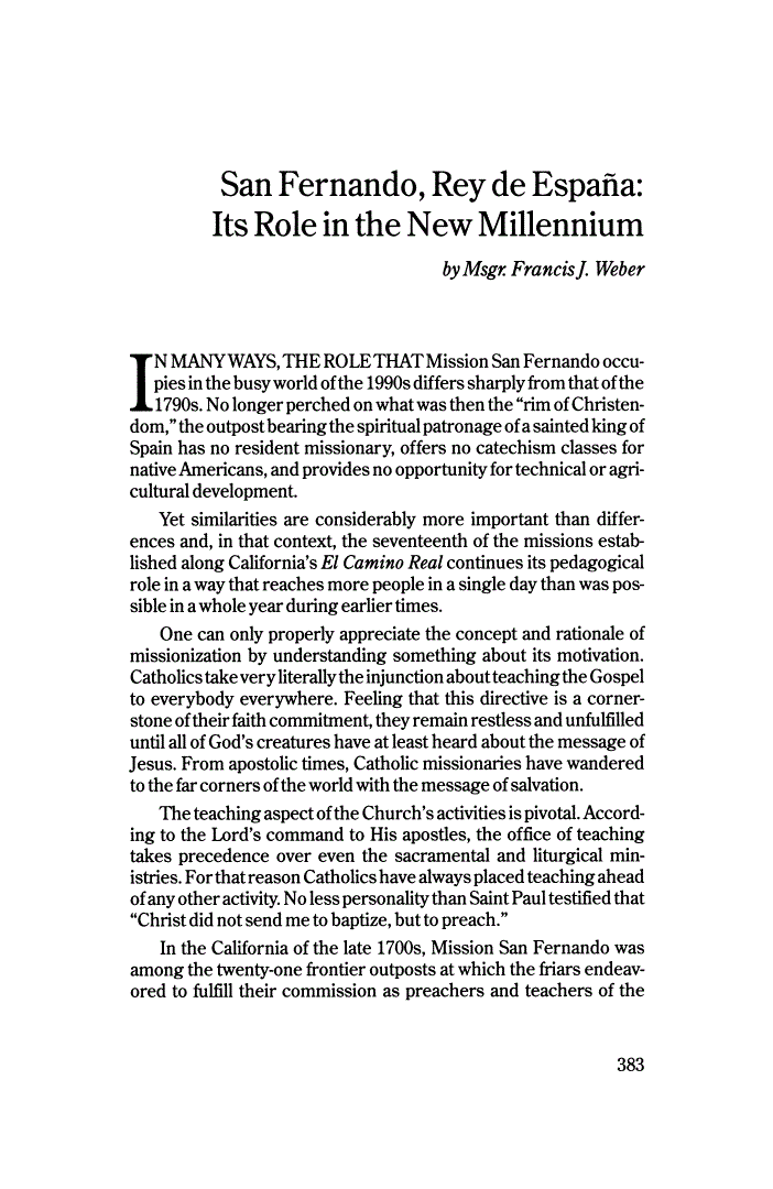First page of San Fernando, Rey de España: Its Role in the New Millennium