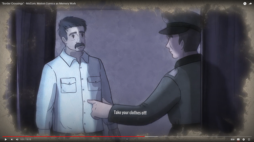 Reza during his attempted escape from Iran to the GDR. Scene from the first MoCom motion comic “Border Crossings.” (Copyright Azam Aghalouie and Hassan Tavakoli, 2022)